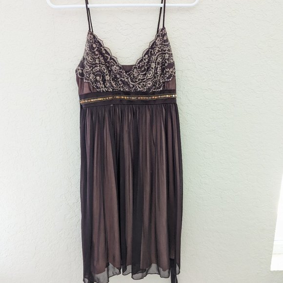 Teeze Me 90s Sheer Layered Pleated Prom Dress Size S - Picture 1 of 7